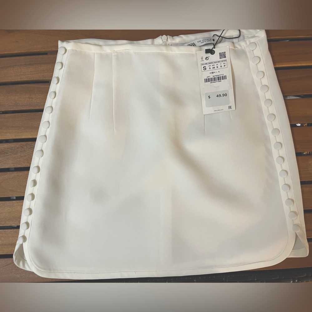 Zara White Short Skirt